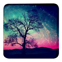 Tree Abstract Field Galaxy Night Nature Square Glass Fridge Magnet (4 Pack)