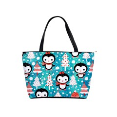 Blue Penguin Pattern Christmas Classic Shoulder Handbag