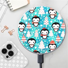 Blue Penguin Pattern Christmas Wireless Fast Charger(white) by uniart180623