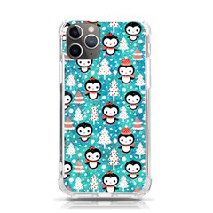 Blue Penguin Pattern Christmas Iphone 11 Pro 5 8 Inch Tpu Uv Print Case by uniart180623