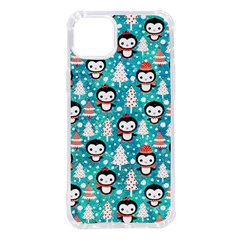 Blue Penguin Pattern Christmas Iphone 14 Plus Tpu Uv Print Case by uniart180623