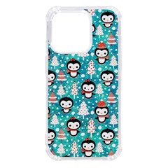 Blue Penguin Pattern Christmas Iphone 14 Pro Tpu Uv Print Case by uniart180623