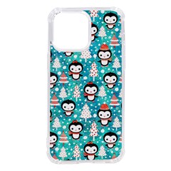 Blue Penguin Pattern Christmas Iphone 14 Pro Max Tpu Uv Print Case by uniart180623