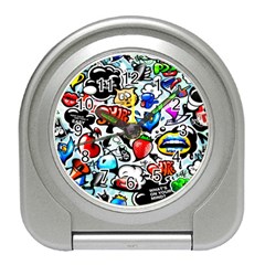 Graffiti Art Cartoon Comic Travel Alarm Clock by uniart180623