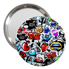 Graffiti Art Cartoon Comic 3  Handbag Mirrors