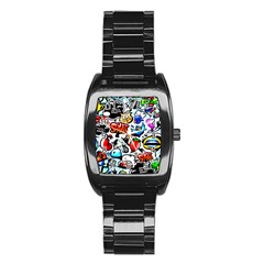 Graffiti Art Cartoon Comic Stainless Steel Barrel Watch by uniart180623