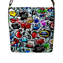 Graffiti Art Cartoon Comic Flap Closure Messenger Bag (l)