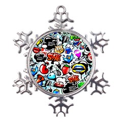 Graffiti Art Cartoon Comic Metal Large Snowflake Ornament