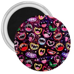 Funny Monster Mouths 3  Magnets by uniart180623