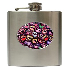 Funny Monster Mouths Hip Flask (6 Oz) by uniart180623