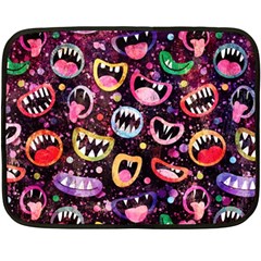 Funny Monster Mouths Two Sides Fleece Blanket (mini) by uniart180623