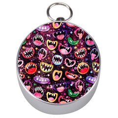 Funny Monster Mouths Silver Compasses