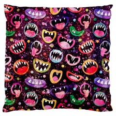 Funny Monster Mouths Standard Premium Plush Fleece Cushion Case (one Side)