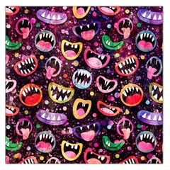 Funny Monster Mouths Square Satin Scarf (36  X 36 ) by uniart180623