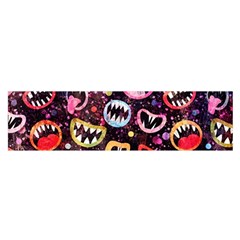 Funny Monster Mouths Oblong Satin Scarf (16  X 60 ) by uniart180623