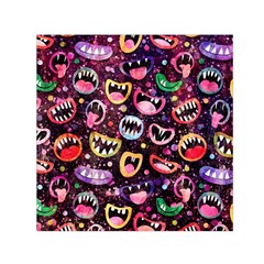 Funny Monster Mouths Square Satin Scarf (30  X 30 ) by uniart180623