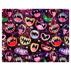 Funny Monster Mouths Premium Plush Fleece Blanket (medium) by uniart180623