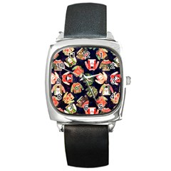 Ugly Christmas Square Metal Watch