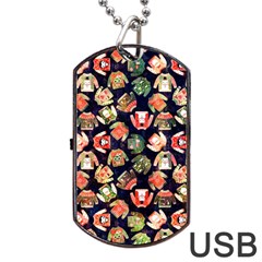 Ugly Christmas Dog Tag Usb Flash (one Side) by uniart180623