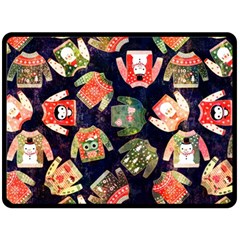 Ugly Christmas Two Sides Fleece Blanket (large) by uniart180623