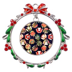 Ugly Christmas Metal X mas Wreath Ribbon Ornament