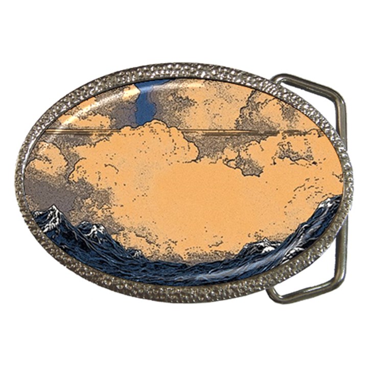 Waves Aesthetic Ocean Retro Sea Vintage Belt Buckles