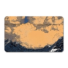 Waves Aesthetic Ocean Retro Sea Vintage Magnet (rectangular)