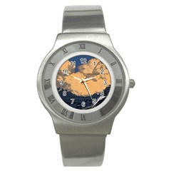 Waves Aesthetic Ocean Retro Sea Vintage Stainless Steel Watch