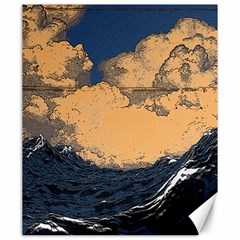 Waves Aesthetic Ocean Retro Sea Vintage Canvas 20  X 24 