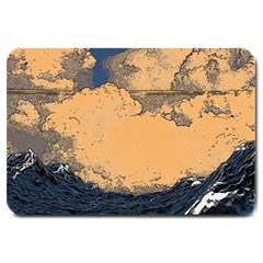 Waves Aesthetic Ocean Retro Sea Vintage Large Doormat