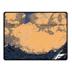 Waves Aesthetic Ocean Retro Sea Vintage Fleece Blanket (small)