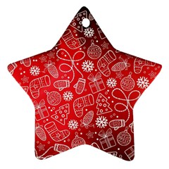 Christmas Pattern Red Star Ornament (two Sides)