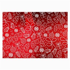 Christmas Pattern Red Large Glasses Cloth (2 Sides)