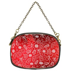 Christmas Pattern Red Chain Purse (two Sides)