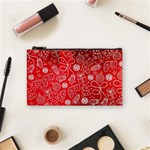 Christmas Pattern Red Cosmetic Bag (Small) Front