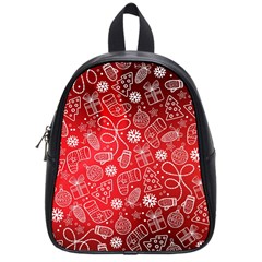 Christmas Pattern Red School Bag (small)