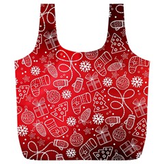 Christmas Pattern Red Full Print Recycle Bag (xl) by uniart180623