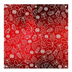 Christmas Pattern Red Banner And Sign 4  X 4  by uniart180623