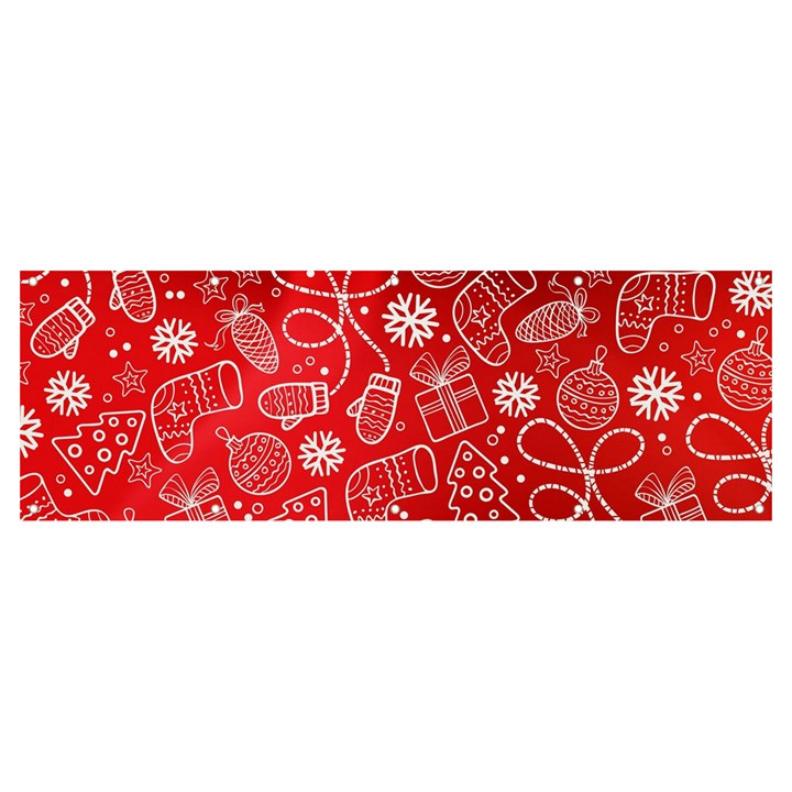 Christmas Pattern Red Banner and Sign 12  x 4 