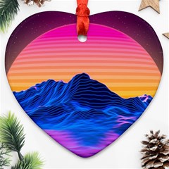 Sun Ultra Artistic 3d Illustration Sunset Ornament (heart)