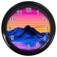 Sun Ultra Artistic 3d Illustration Sunset Wall Clock (black) by uniart180623