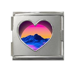 Sun Ultra Artistic 3d Illustration Sunset Mega Link Heart Italian Charm (18mm)