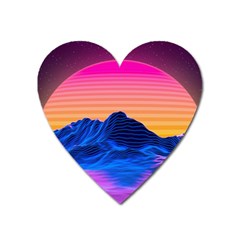 Sun Ultra Artistic 3d Illustration Sunset Heart Magnet by uniart180623