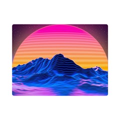 Sun Ultra Artistic 3d Illustration Sunset Premium Plush Fleece Blanket (mini)