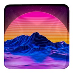 Sun Ultra Artistic 3d Illustration Sunset Square Glass Fridge Magnet (4 Pack) by uniart180623