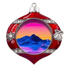 Sun Ultra Artistic 3d Illustration Sunset Metal Snowflake And Bell Red Ornament by uniart180623