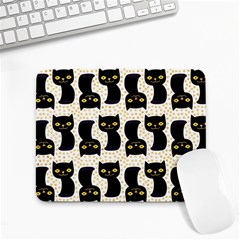 Black Cats And Dots Koteto Cat Pattern Kitty Small Mousepad by uniart180623