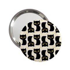 Black Cats And Dots Koteto Cat Pattern Kitty 2 25  Handbag Mirrors by uniart180623