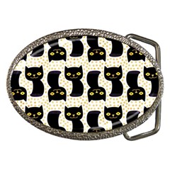 Black Cats And Dots Koteto Cat Pattern Kitty Belt Buckles by uniart180623