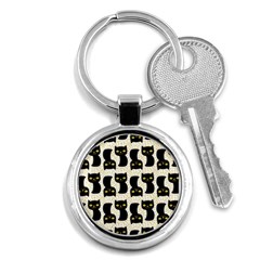 Black Cats And Dots Koteto Cat Pattern Kitty Key Chain (round) by uniart180623